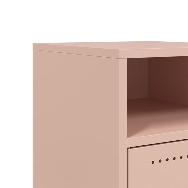 vidaXL Κομοδίνο Ροζ 36x39x59 εκ. από Χάλυβα