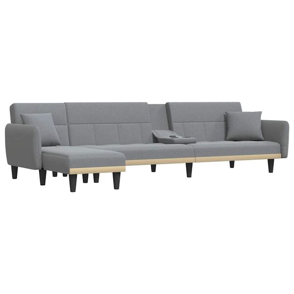 vidaXL Καναπές Κρεβάτι Γωνιακός Αν. Γκρι 275x140x70 εκ. Υφασμάτινος