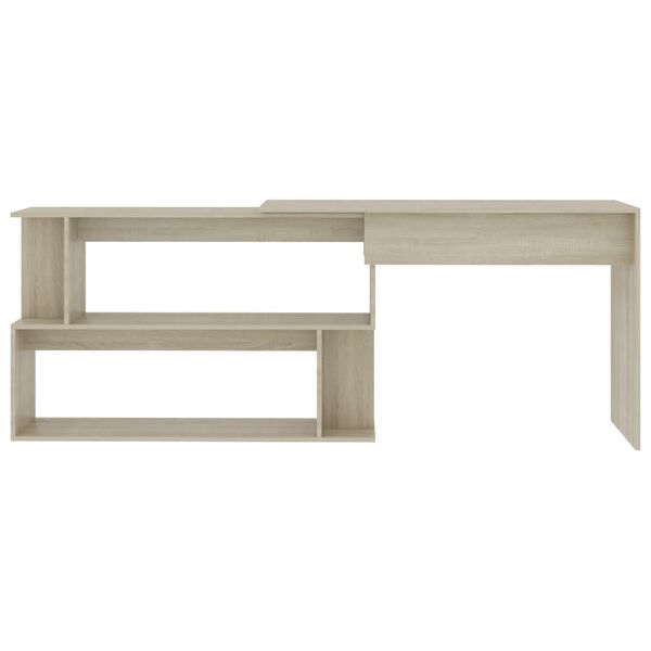 vidaXL Γραφείο Γωνιακό Sonoma Δρυς 200 x 50 x 76 εκ. από Επεξ. Ξύλο