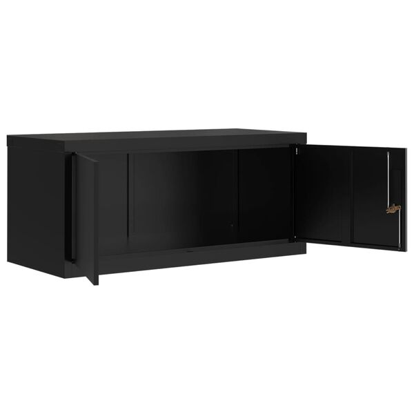 vidaXL Αρχειοθήκη Μαύρη 90 x 40 x 240 εκ. από Ατσάλι