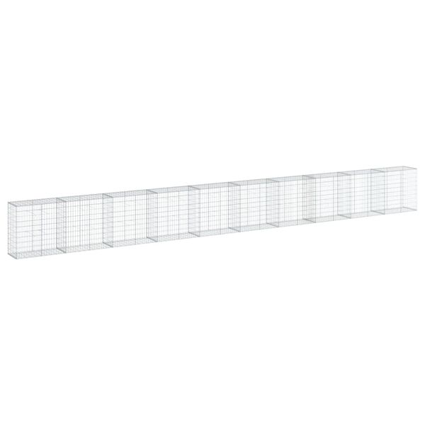 vidaXL Συρματοκιβώτιο με Κάλυμμα 1000x50x100εκ από Γαλβανισμένο Χάλυβα
