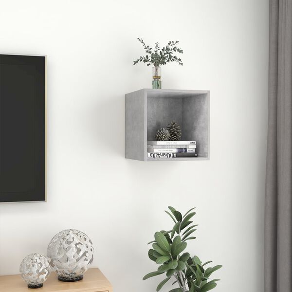 vidaXL Ντουλάπι Τοίχου Γκρι Σκυροδέματος 37x37x37 εκ. από Επεξ. Ξύλο