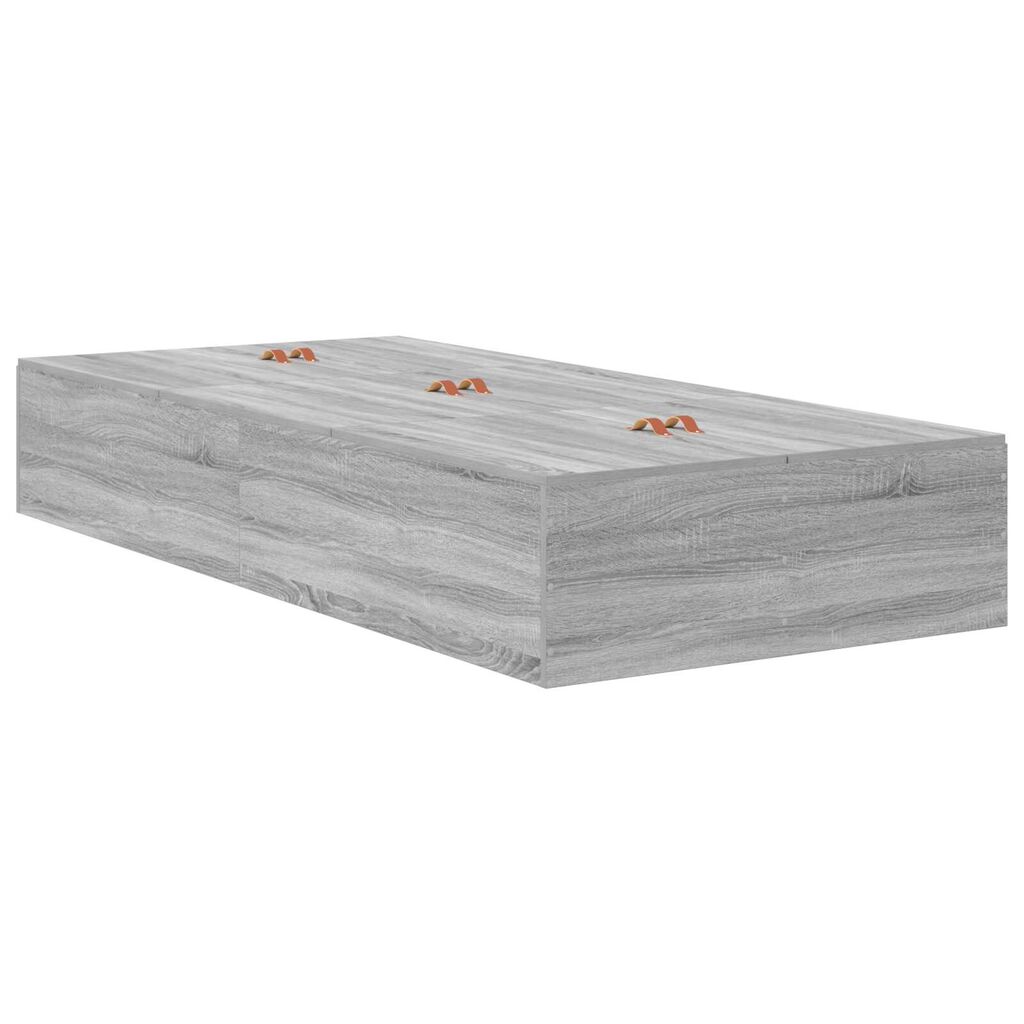 vidaXL Γκρι Σονομά Κρεβάτι Αποθήκης 75x190 cm
