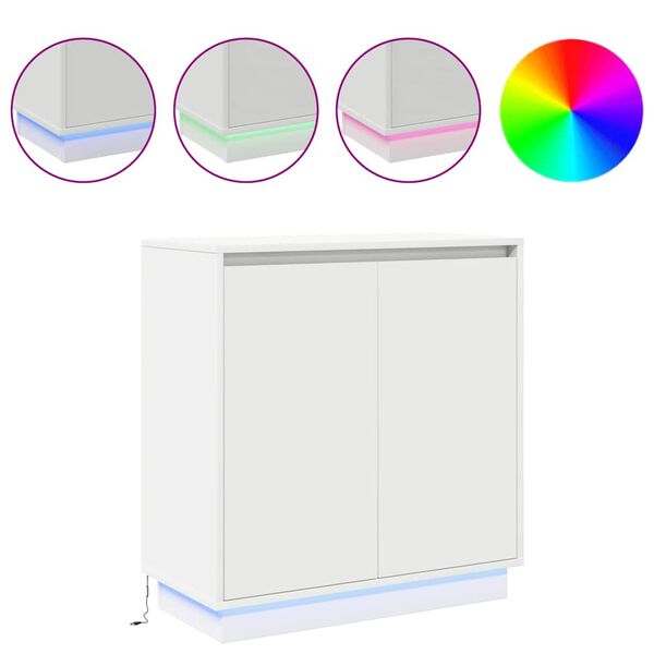 vidaXL Κομοδίνο με ράφι Λευκό 71 x 34.5 x 75 εκ. Επεξεργασμένο ξύλο