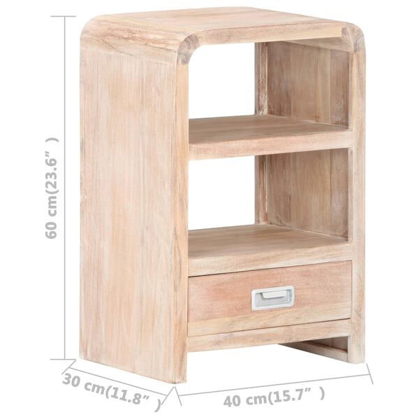 vidaXL Κομοδίνο 40 x 30 x 60 εκ. από Μασίφ Ξύλο Ακακίας