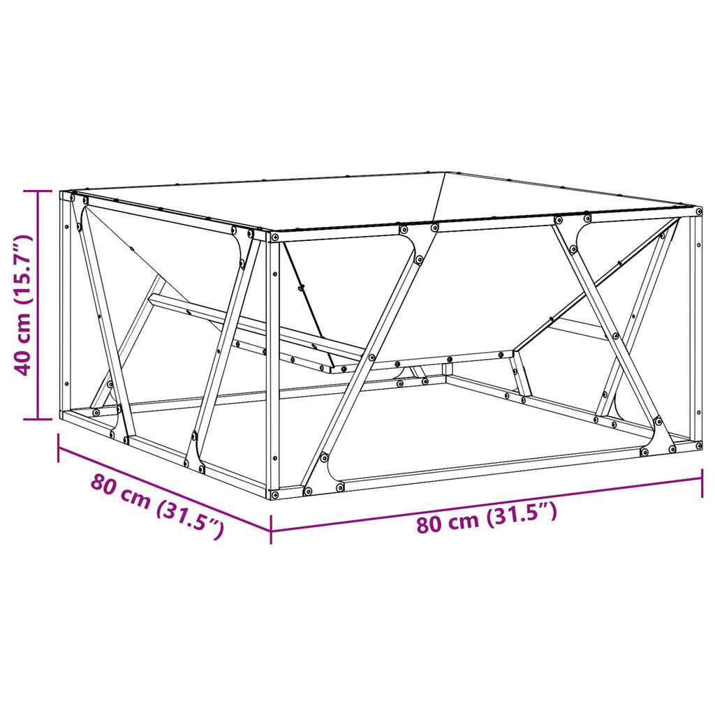 vidaXL Τζάκι Τετράγωνο 80x80x40 εκ Στιβαρό Ατσάλι