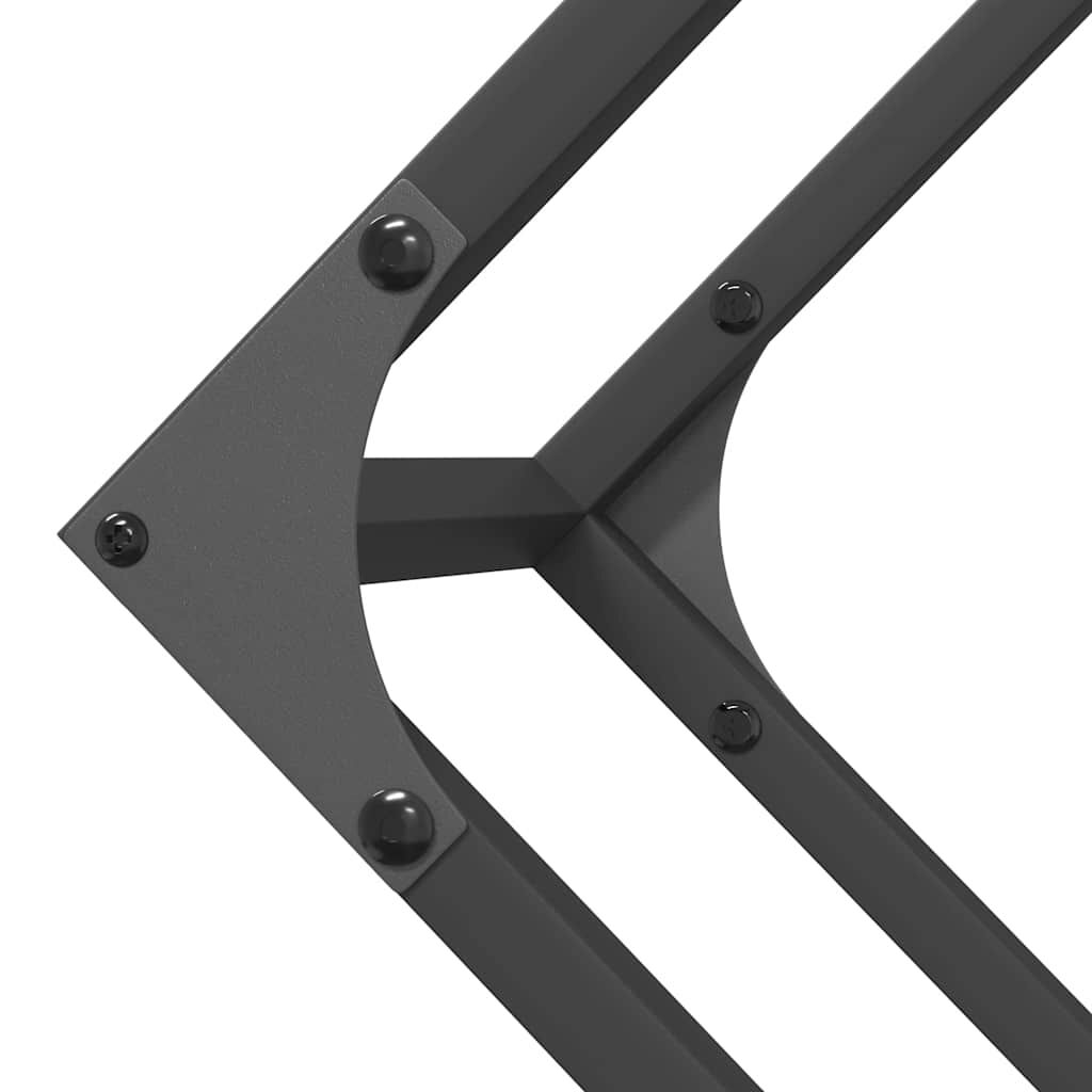 vidaXL Ράφι για καυσόξυλα Μαύρο 100x25x100 cm Ατσάλι ψυχρής έλασης