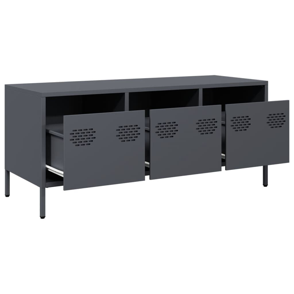 vidaXL Έπιπλο Τηλεόρασης Ανθρακί 101,5x39x43,5εκ. Ατσάλι Ψυχρής Έλασης
