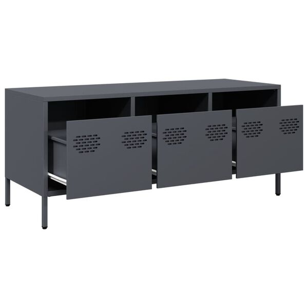 vidaXL Έπιπλο Τηλεόρασης Ανθρακί 101,5x39x43,5εκ. Ατσάλι Ψυχρής Έλασης