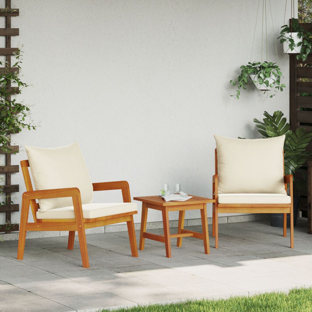 vidaXL Καρέκλες Κήπου 2 τεμ 59.5x65x71.5 εκ Μασίφ Ξύλο Ακακίας