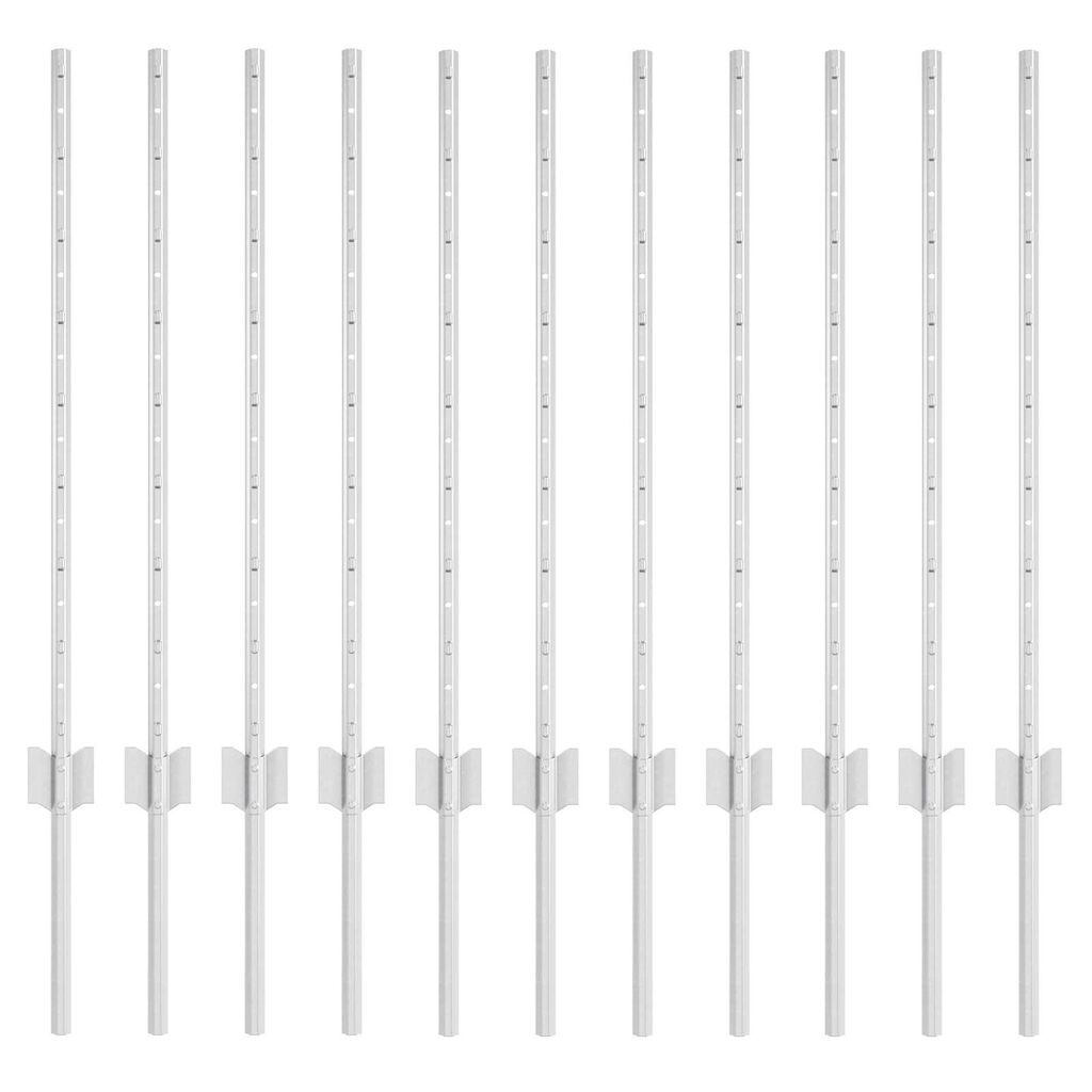 vidaXL Πό posts φράχτη 11 pcs Ασημί 80 cm Επικαλυμμένος Χάλυβας