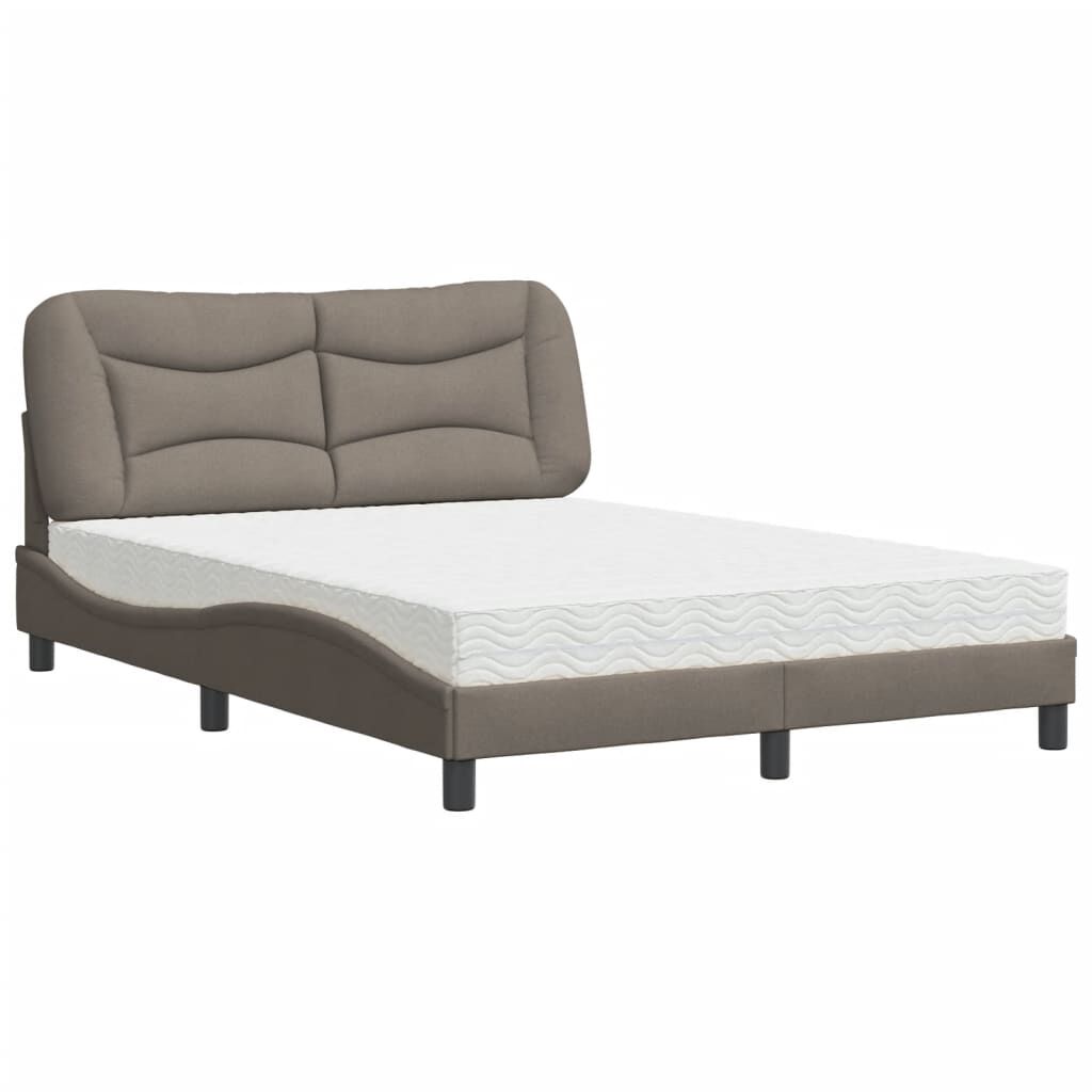 vidaXL Κρεβάτι Taupe 140x190 εκ. Υφασμάτινο