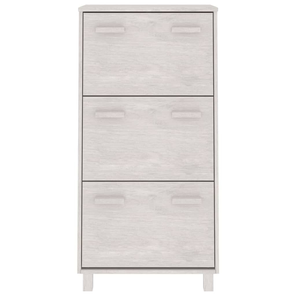 vidaXL Παπουτσοθήκη HAMAR Λευκή 59,5x35x117 εκ. από Μασίφ Ξύλο Πεύκου