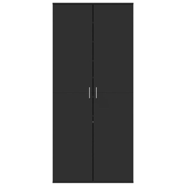 vidaXL Παπουτσοθήκη Μαύρη 80x39x178 εκ. από Επεξεργασμένο Ξύλο