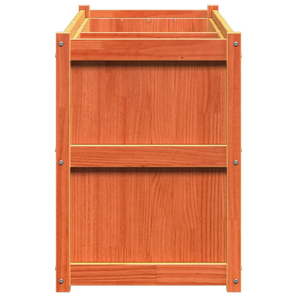 vidaXL Ζαρντινιέρα Καφέ Κεριού 150 x 50 x 70 εκ. από Μασίφ Ξύλο Πεύκου