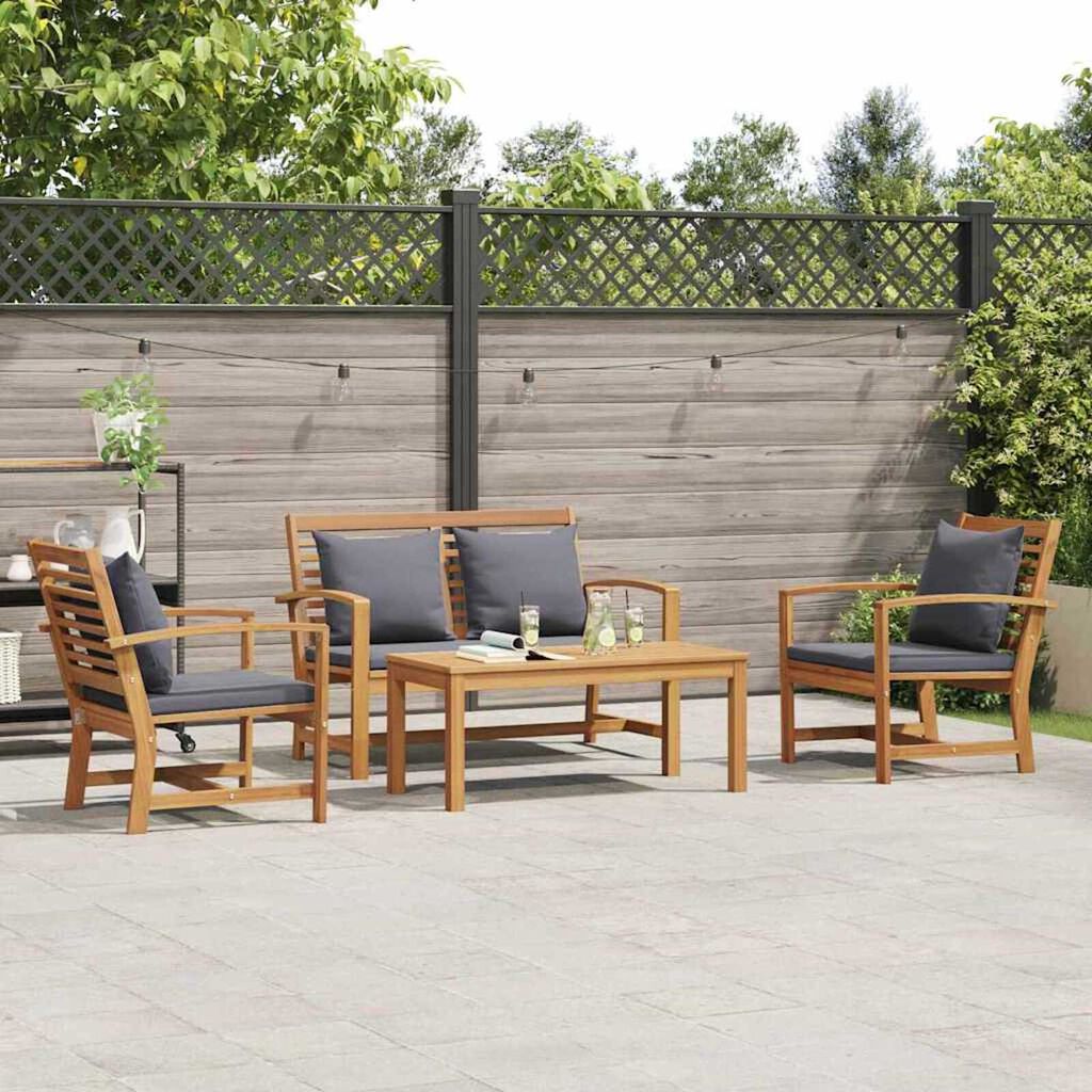 Σετ Καναπέ Κήπου 4 pcs Φυσικό Μασίφ ξύλο teak