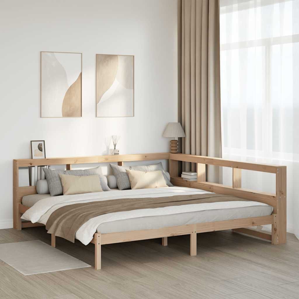 vidaXL Κρεβάτι Βιβλιοθήκη Χωρίς Στρώμα 180x200 εκ Μασίφ Ξύλο Πεύκου