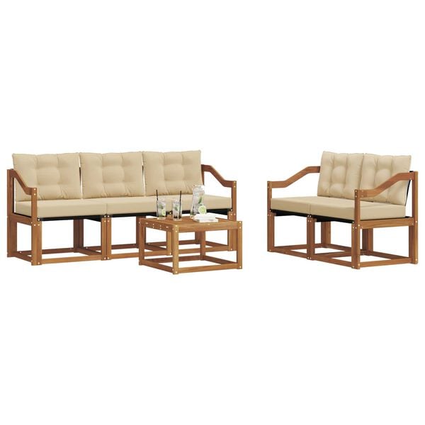 vidaXL &Sigma;&epsilon;&iota;&rho;ά &Kappa;&alpha;&nu;&alpha;&pi;έ &Epsilon;&xi;&omega;&tau;&epsilon;&rho;&iota;&kappa;&omicron;ύ &mu;&epsilon; &mu;&alpha;&xi;&iota;&lambda;ά&rho;&iota; 6 pcs &Phi;&upsilon;&sigma;&iota;&kappa;ό &kappa;&alpha;&iota; &Mu;&pi;&epsilon;&zeta;