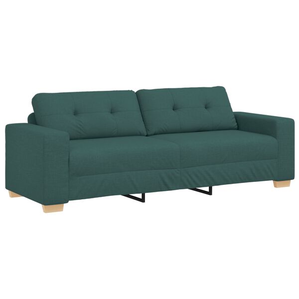 vidaXL Σετ Καναπέ με μαξιλάρι με μαξιλάρι 3 pcs Σκούρο Πράσινο ύφασμα