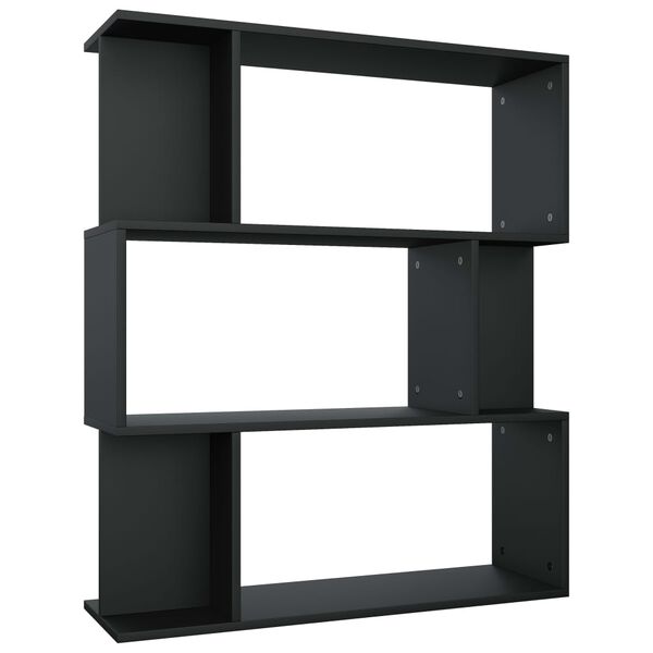 vidaXL Βιβλιοθήκη/Διαχωριστικό Χώρου Μαύρο 80x24x96 εκ. Επεξ. Ξύλο