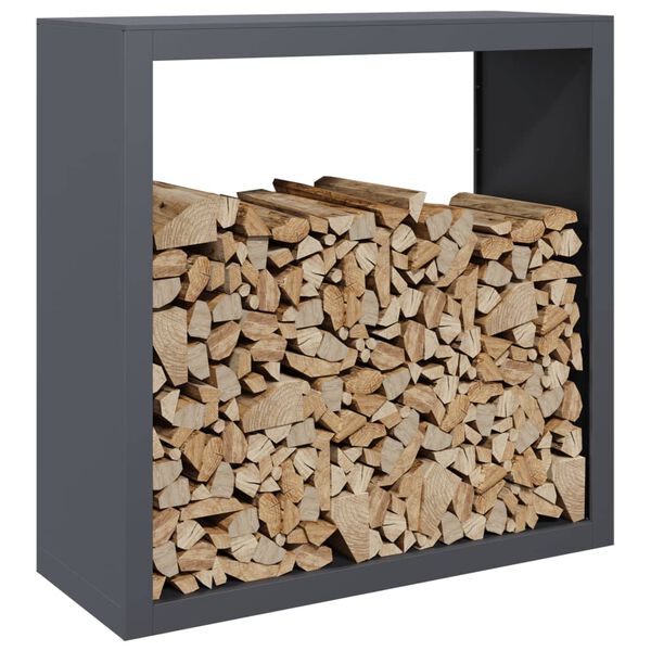 vidaXL Ράφι Καυσόξυλων Ανθρακί 100x40x100 εκ. Ατσάλινο