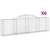 vidaXL Συρματοκιβώτια Τοξωτά 6 τεμ. 300x30x80/100 εκ. Γαλβαν. Ατσάλι