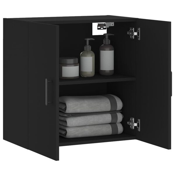 vidaXL Ντουλάπι Τοίχου Μαύρο 60 x 31 x 60 εκ. από Επεξεργασμένο Ξύλο