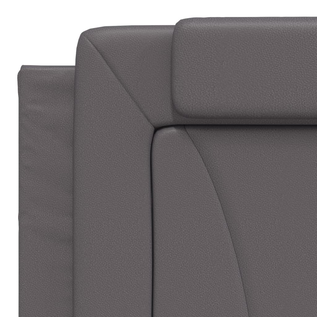 vidaXL Πλαίσιο Κρεβατιού με Κεφαλάρι Γκρι 180x200 εκ. Συνθετικό Δέρμα