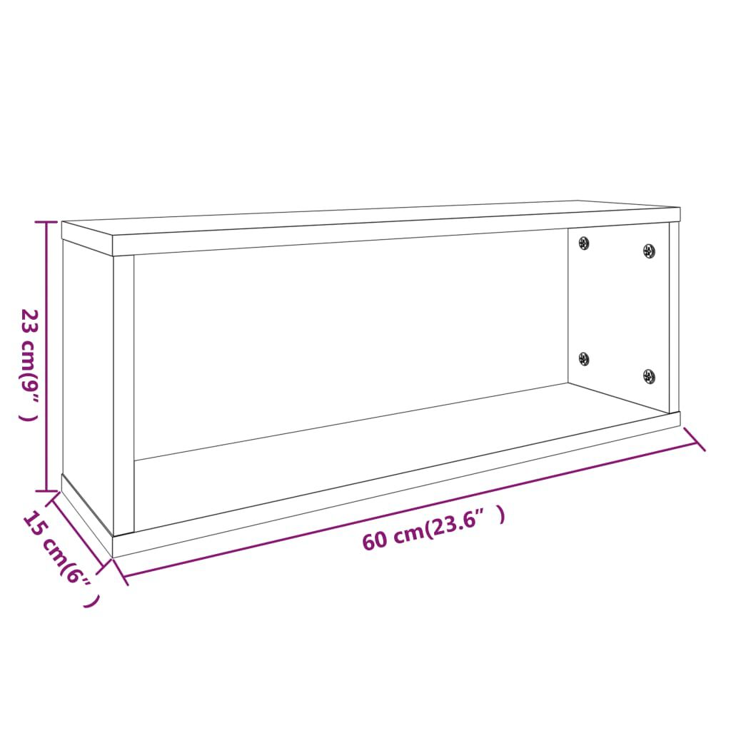 vidaXL Ραφιέρες Τοίχου Κύβοι 4 τεμ Καπν. Δρυς 60x15x23 εκ. Επεξ. Ξύλο