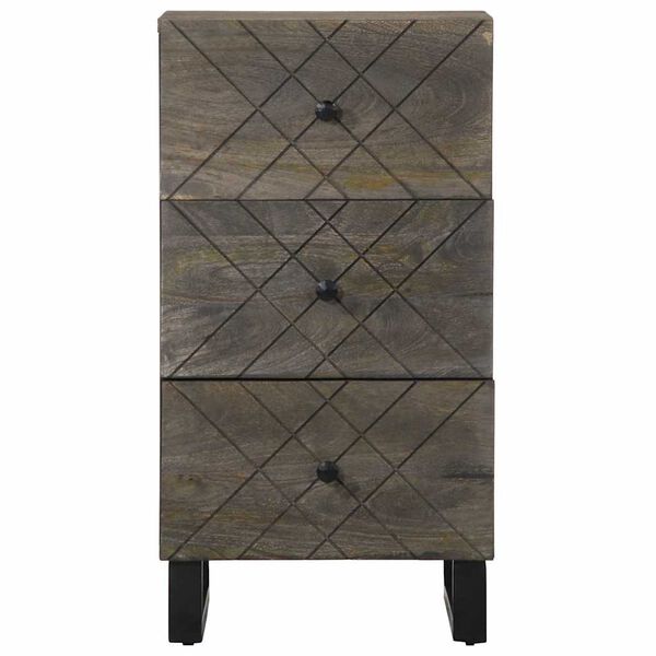 vidaXL Σκευοθήκη μαύρο 40x33x75 cm μασίφ ξύλο Μάνγκο