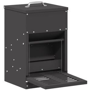 vidaXL Ταΐστρα Κοτόπουλου με Πεντάλ Μαύρο 25 x 42 x 40 εκ.