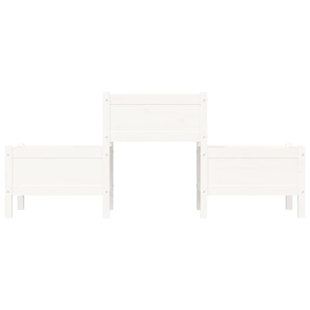 vidaXL Ζαρντινιέρα Λευκό 178,5 x 44 x 75 εκ. από Μασίφ Ξύλο Πεύκου