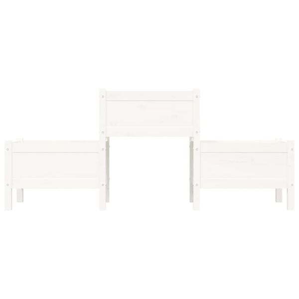 vidaXL Ζαρντινιέρα Λευκό 178,5 x 44 x 75 εκ. από Μασίφ Ξύλο Πεύκου
