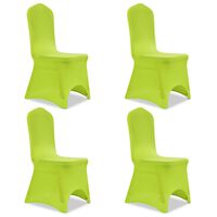 vidaXL Καλύμματα Καρέκλας Ελαστικά 4 τεμ. Πράσινα