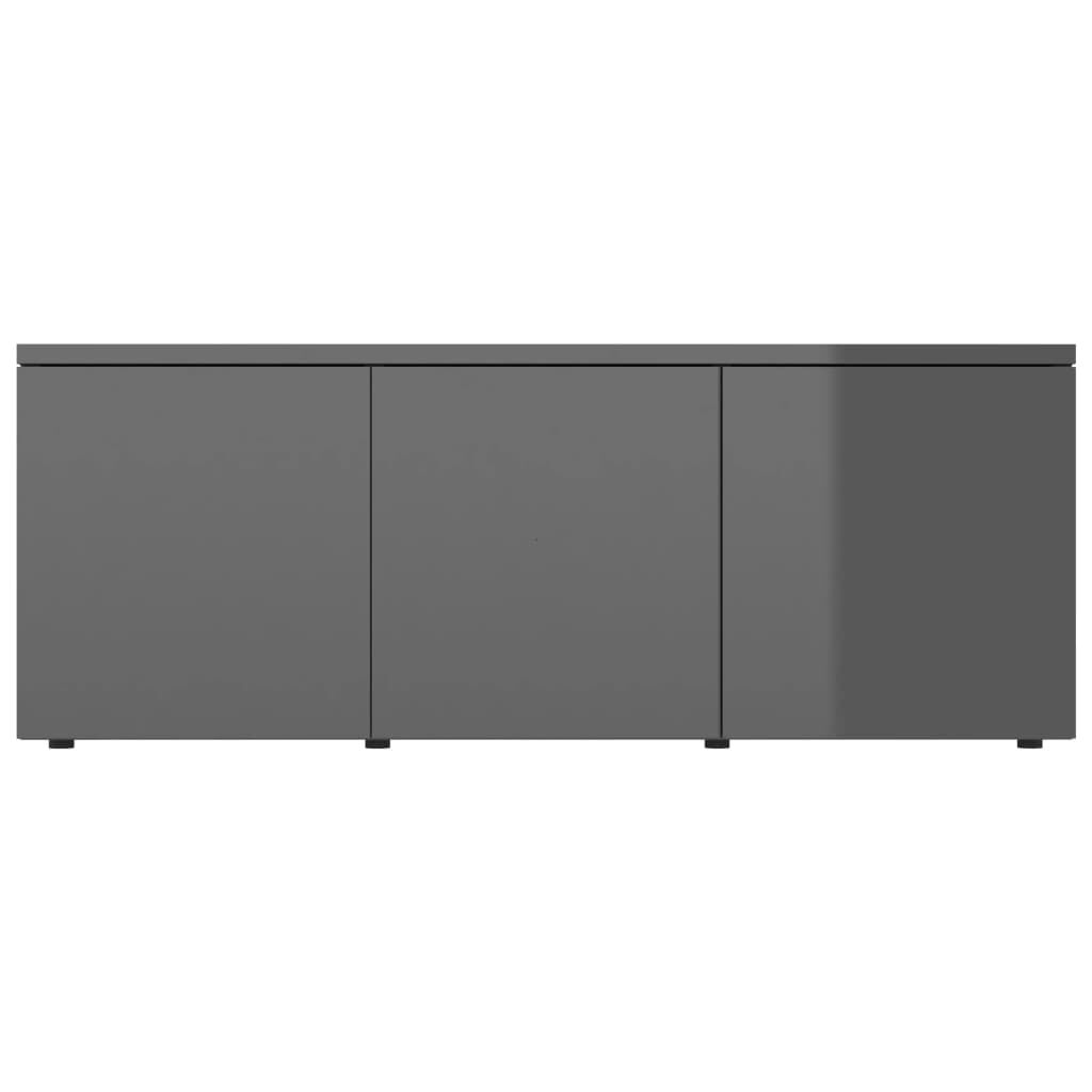 vidaXL Έπιπλο Τηλεόρασης Γυαλιστερό Γκρι 80 x 34 x 30 εκ. Επεξ. Ξύλο