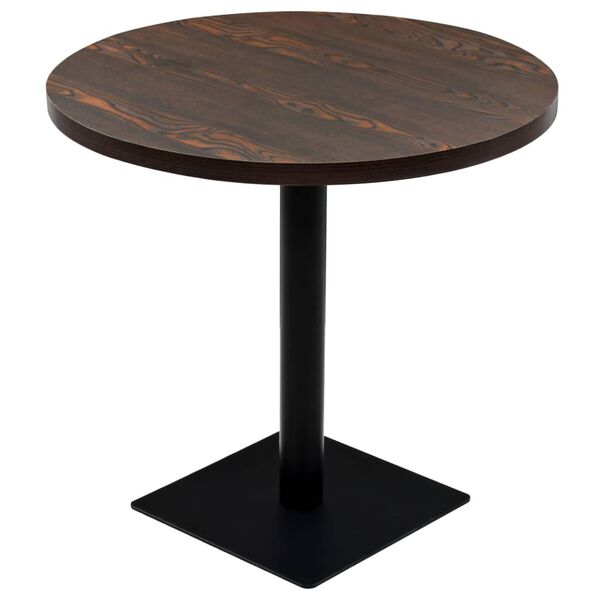 vidaXL Τραπέζι Bistro Στρογγυλό Σκούρο Σταχτί 80 x 75 εκ. MDF / Ατσάλι