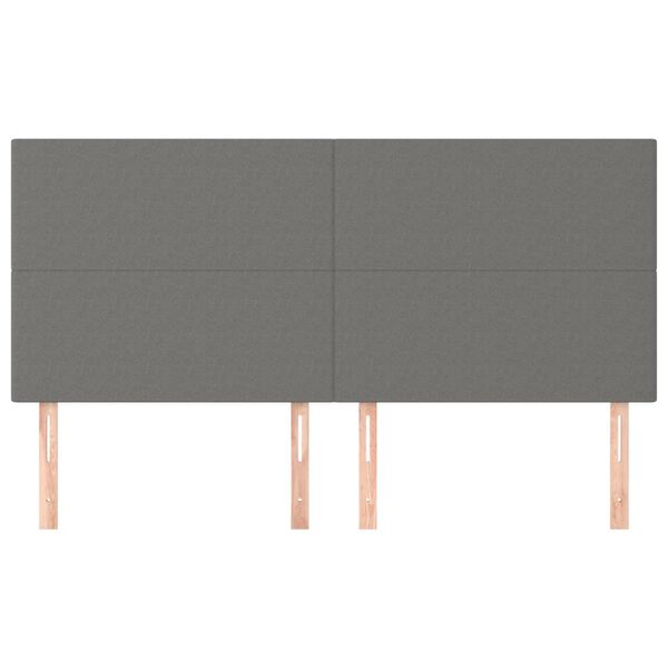 vidaXL Κεφαλάρια Κρεβατιού 4 τεμ. Σκ. Γκρι 90x5x78/88 εκ. Υφασμάτινο