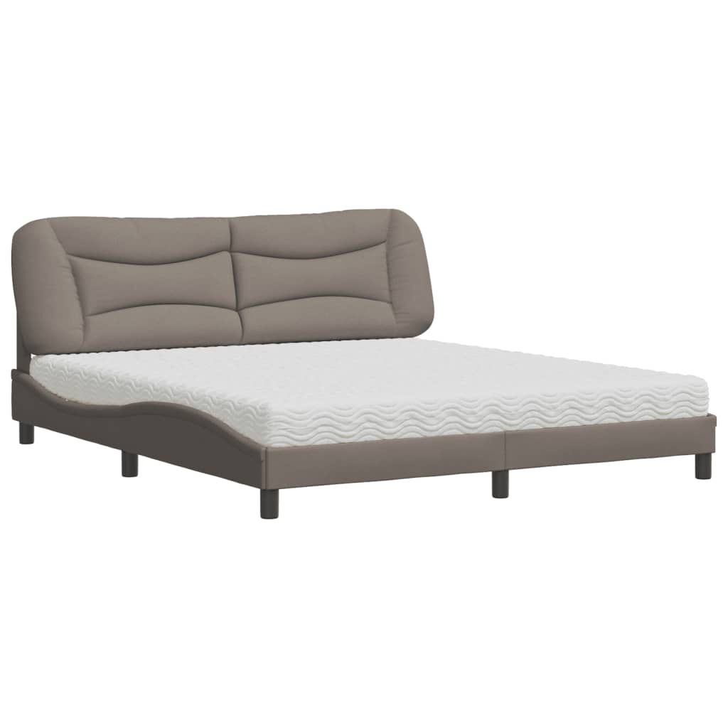 vidaXL Κρεβάτι Taupe 180x200 εκ. Υφασμάτινο