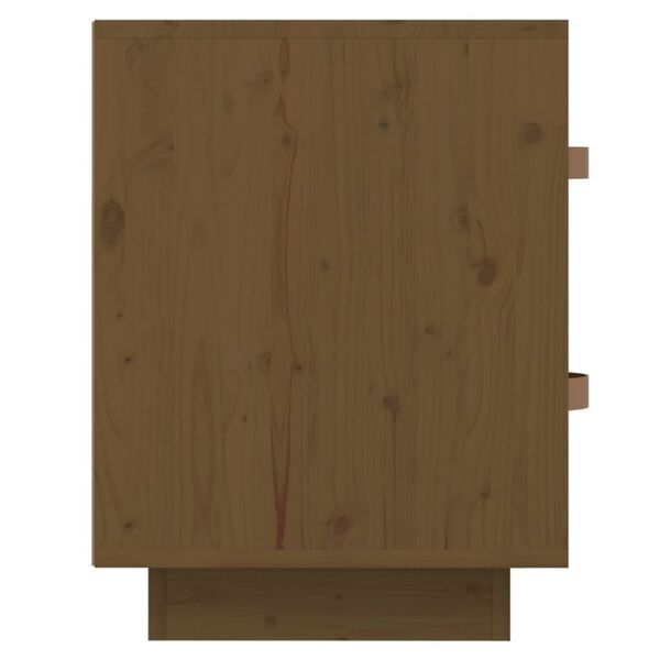 vidaXL Κομοδίνο Καφέ Μελί 40x34x45 εκ. από Μασίφ Ξύλο Πεύκου