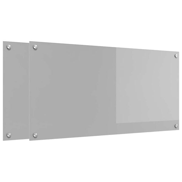 vidaXL Πίσω Πάνελ Κουζίνας 2 pcs Ανοιχτό γκρι 100 x 50 cm