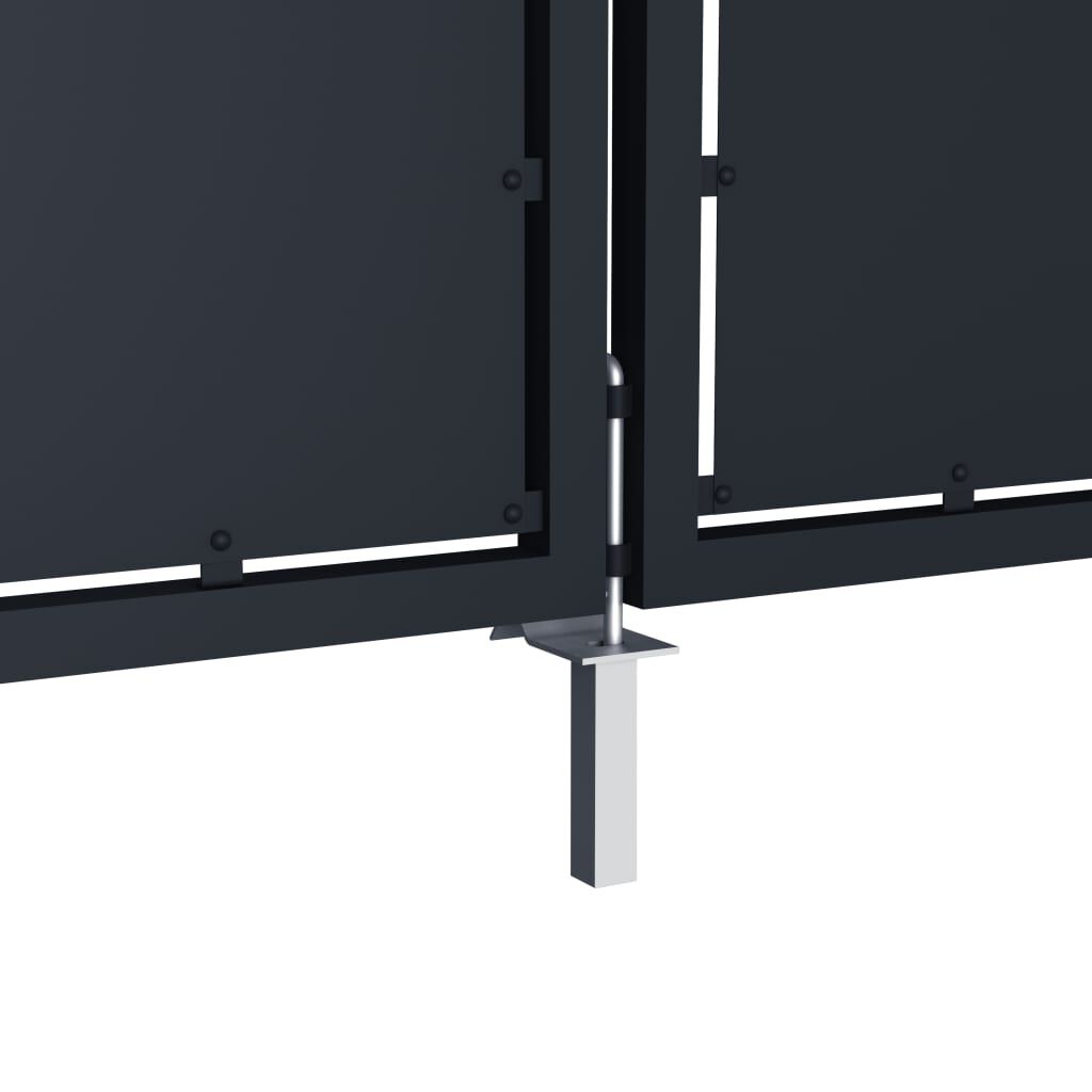vidaXL Πόρτα Περίφραξης Κήπου Ανθρακί 350 x 200 εκ. Ατσάλινη