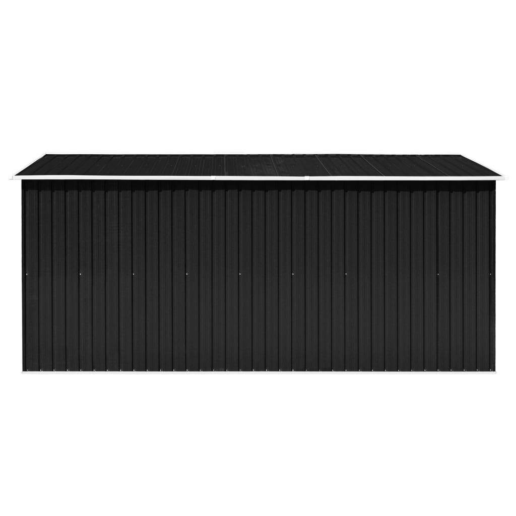 vidaXL Αποθήκη Κήπου Ανθρακί 257 x 392 x 181 εκ. από Μέταλλο