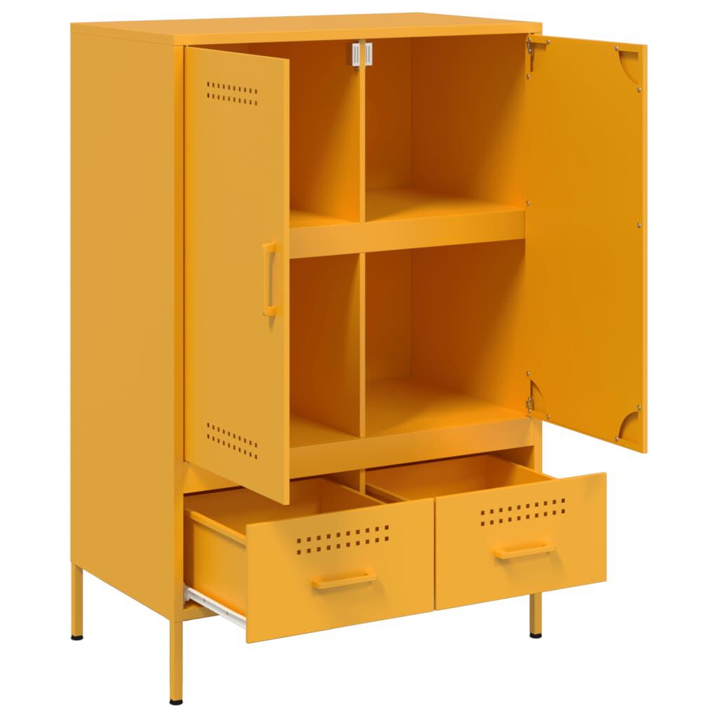 vidaXL Ντουλάπι Μουσταρδί 68x39x101,5 εκ. από Ατσάλι