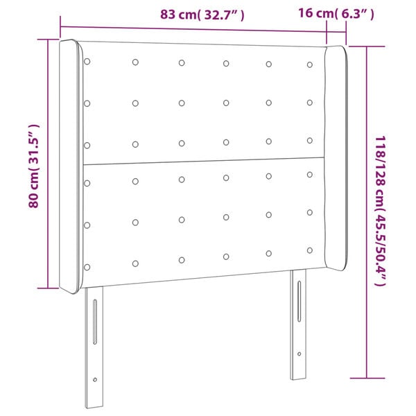 vidaXL Κεφαλάρι με Πτερύγια Καπουτσίνο 83x16x118/128 εκ. Συνθ. Δέρμα