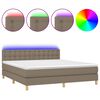 vidaXL &Kappa;&rho;&epsilon;&beta;ά&tau;&iota; Boxspring &mu;&epsilon; &Sigma;&tau;&rho;ώ&mu;&alpha; & LED Taupe 180x200 &epsilon;&kappa;. &Upsilon;&phi;&alpha;&sigma;&mu;ά&tau;&iota;&nu;&omicron;