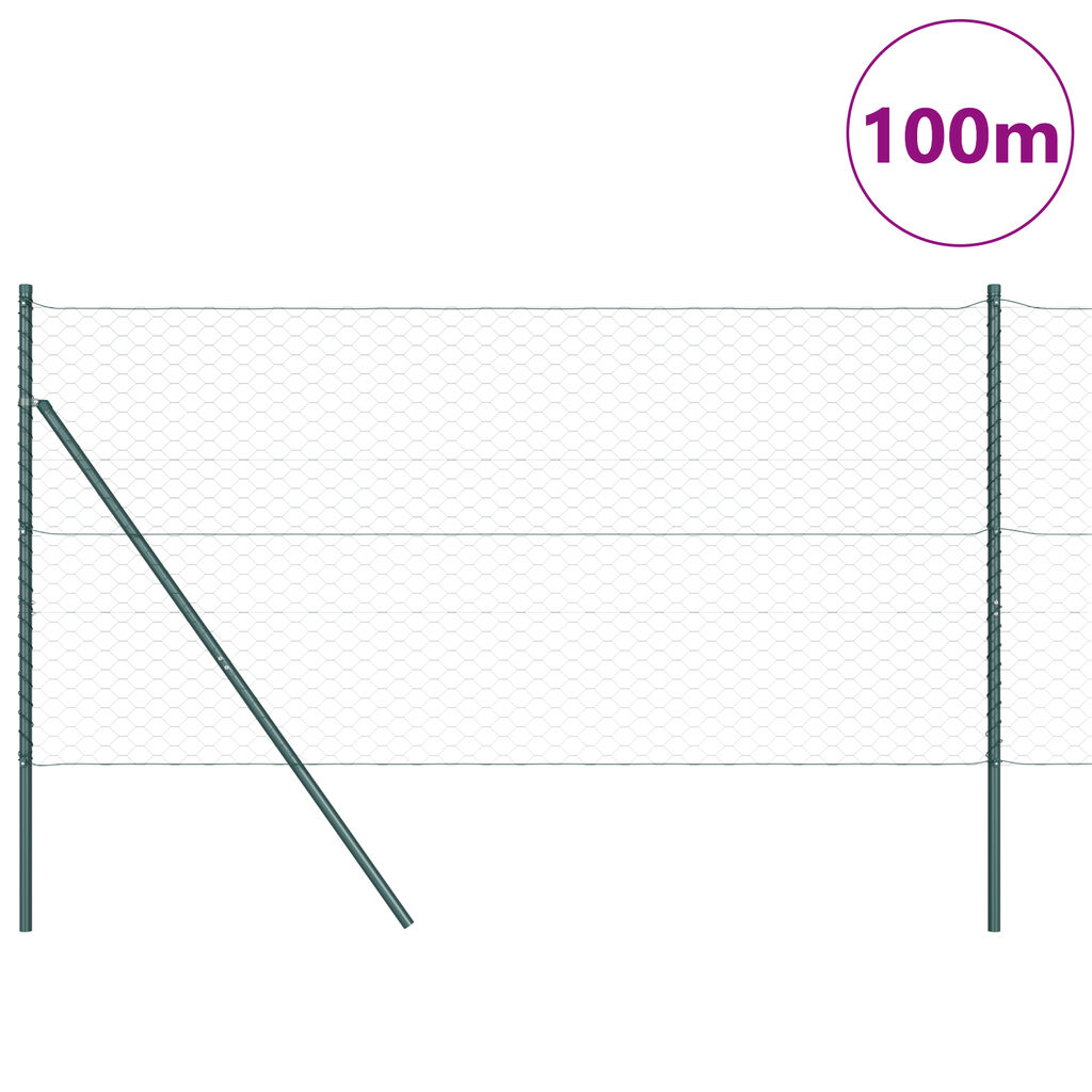 Φράχτης Hexagon vidaXL Πράσινος 1x100 μ Ατσάλι