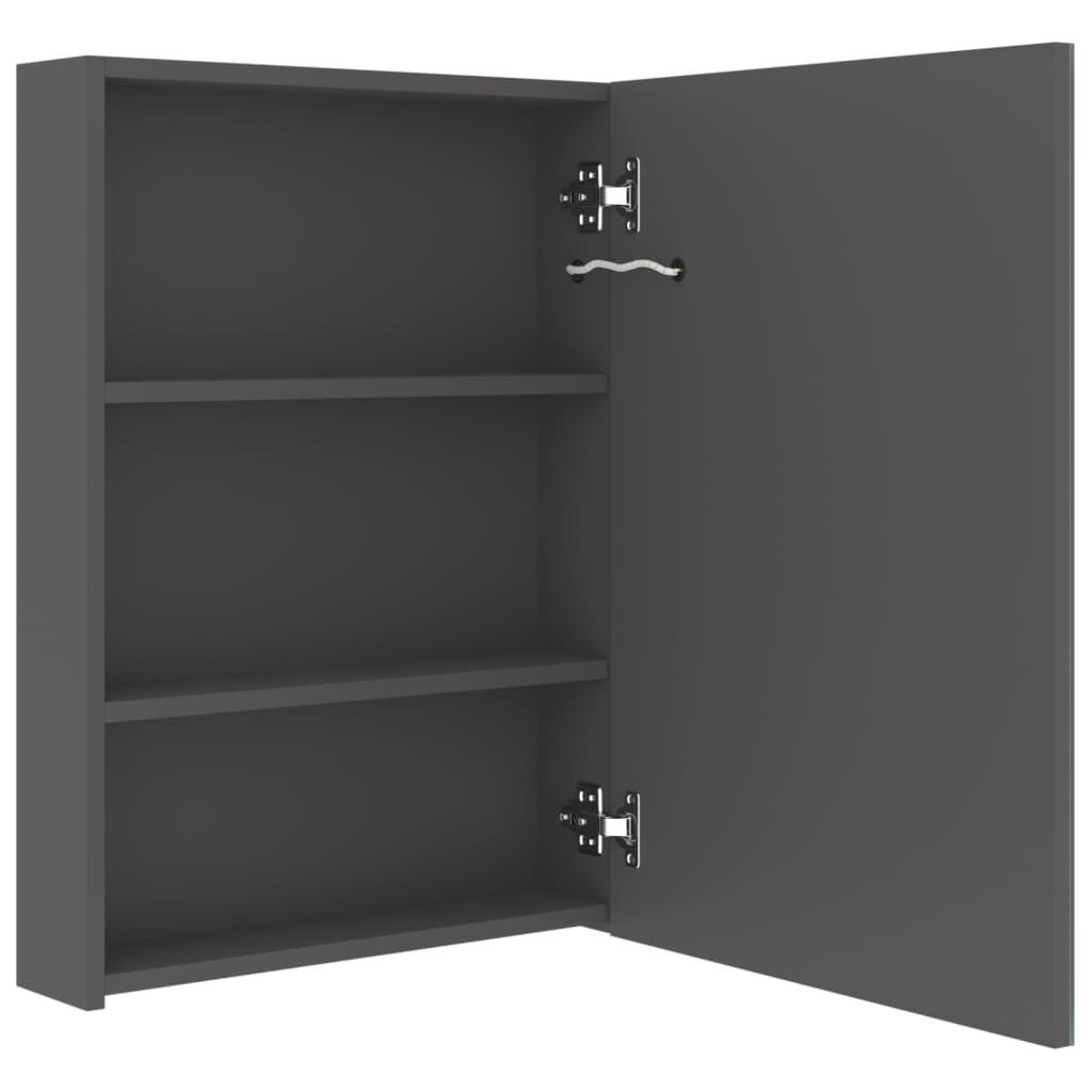 vidaXL Καθρέφτης Μπάνιου με Ντουλάπι & Φωτισμό LED Γκρι 50x13x70 εκ.