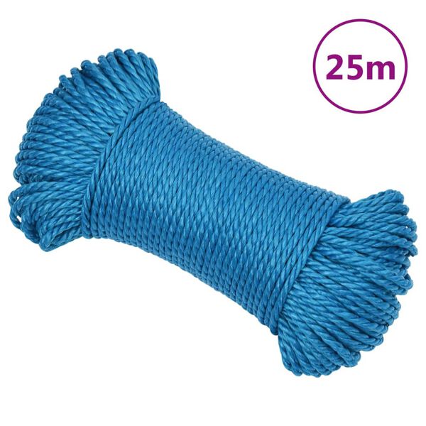 vidaXL Σχοινί Εργασίας Μπλε 3 χιλ. 25 μ. από Πολυπροπυλένιο