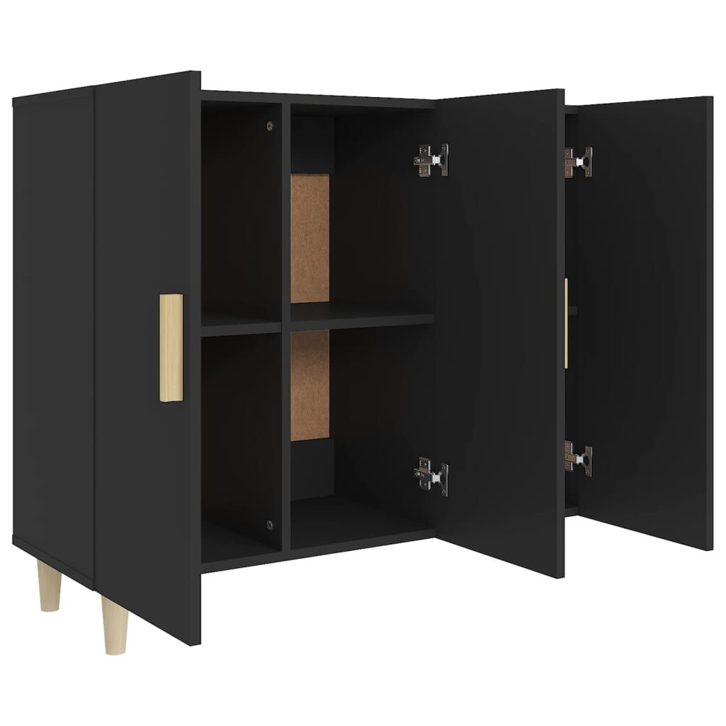 vidaXL Ντουλάπι Μαύρο 90 x 34 x 80 εκ. από Επεξεργασμένο Ξύλο