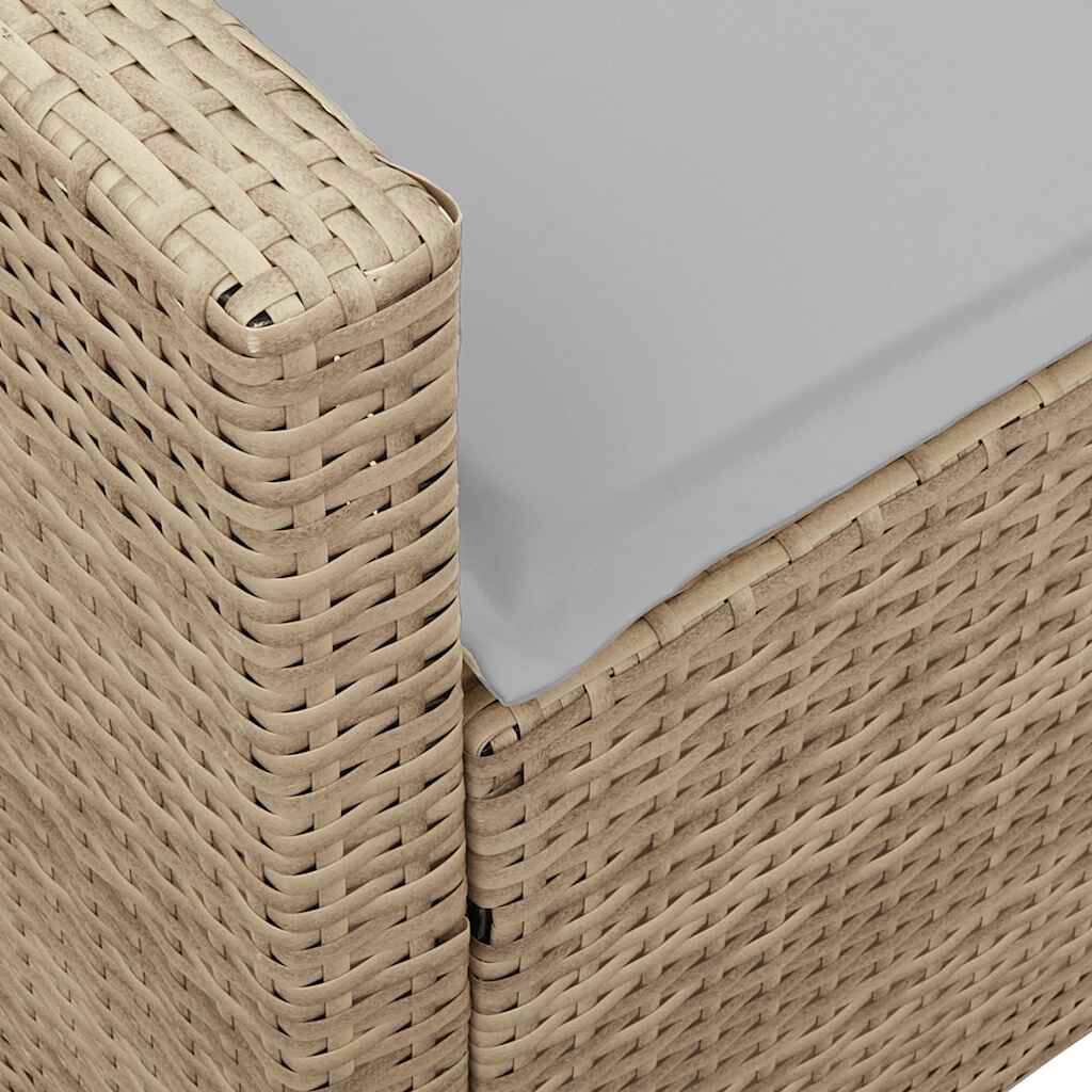 vidaXL Καναπές κήπου 5θέσιος με μαξιλάρια Μπεζ Poly Rattan